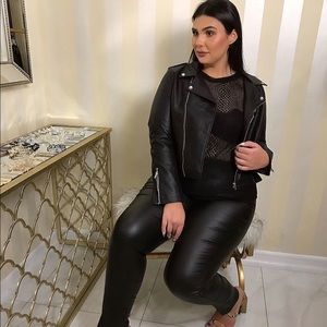 Black leather jacket